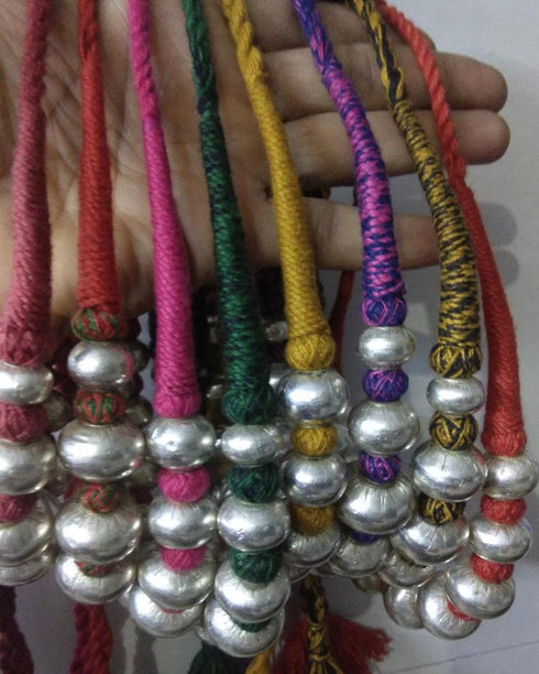 Wax Beads Silver Necklace (oversized beads)